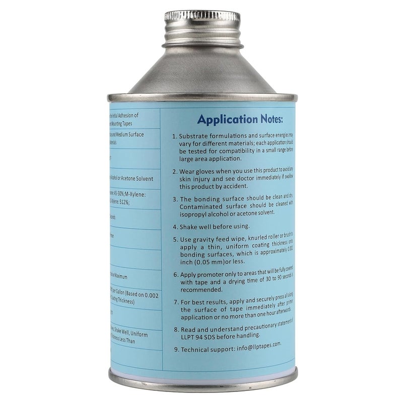 LLPT 94 Adhesion Promoter 250ml Bottle Adhesive Primer for Acrylic Double Sided Mounting Molding and Foam Tape - Image 2
